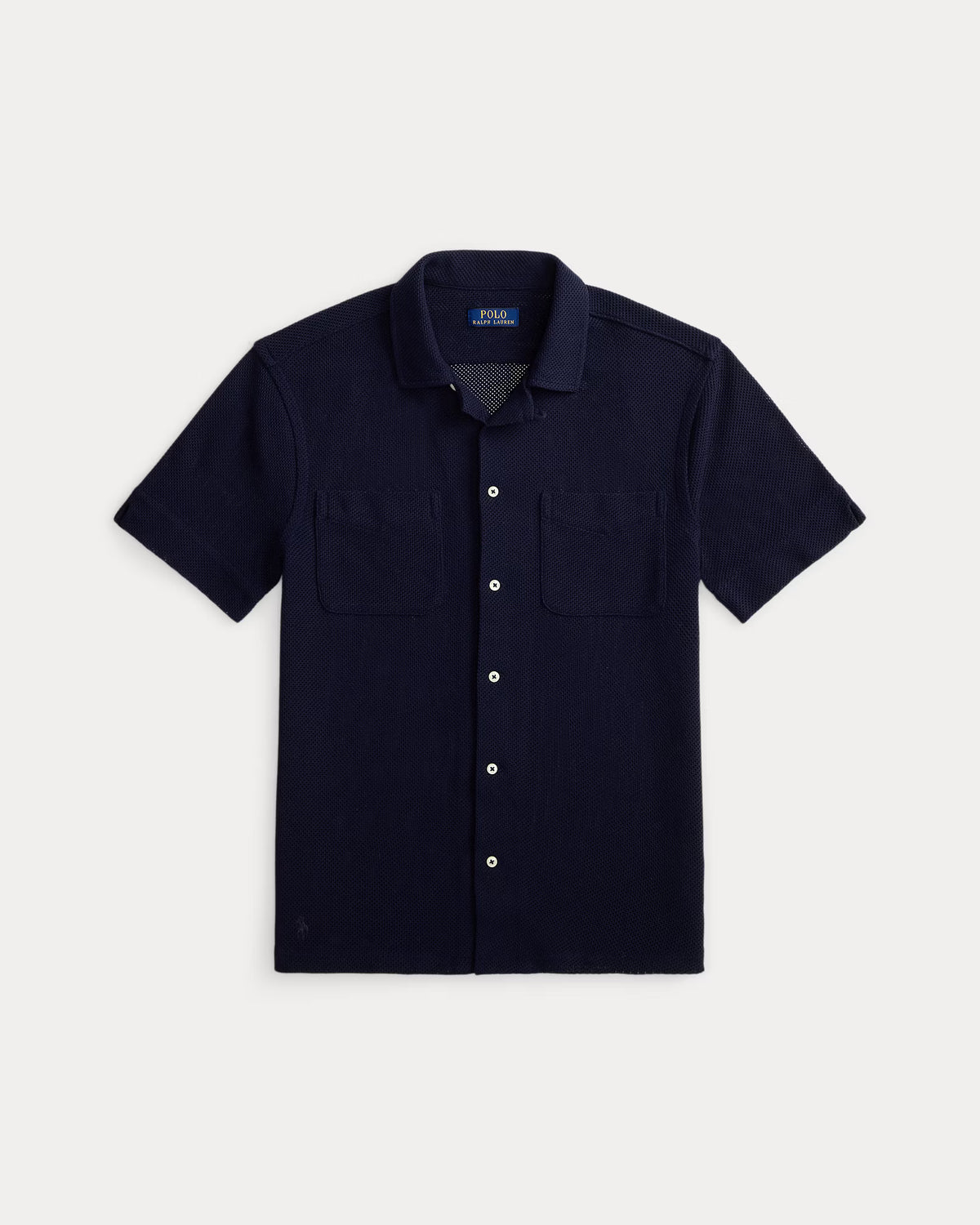Ralph Lauren-SS POINTELLE TEXTURE ANDY CAMP SHIRT
