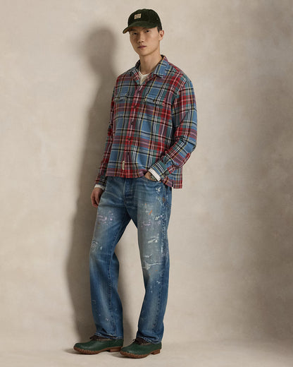 Classic Fit Plaid Flannel Camp Shirt