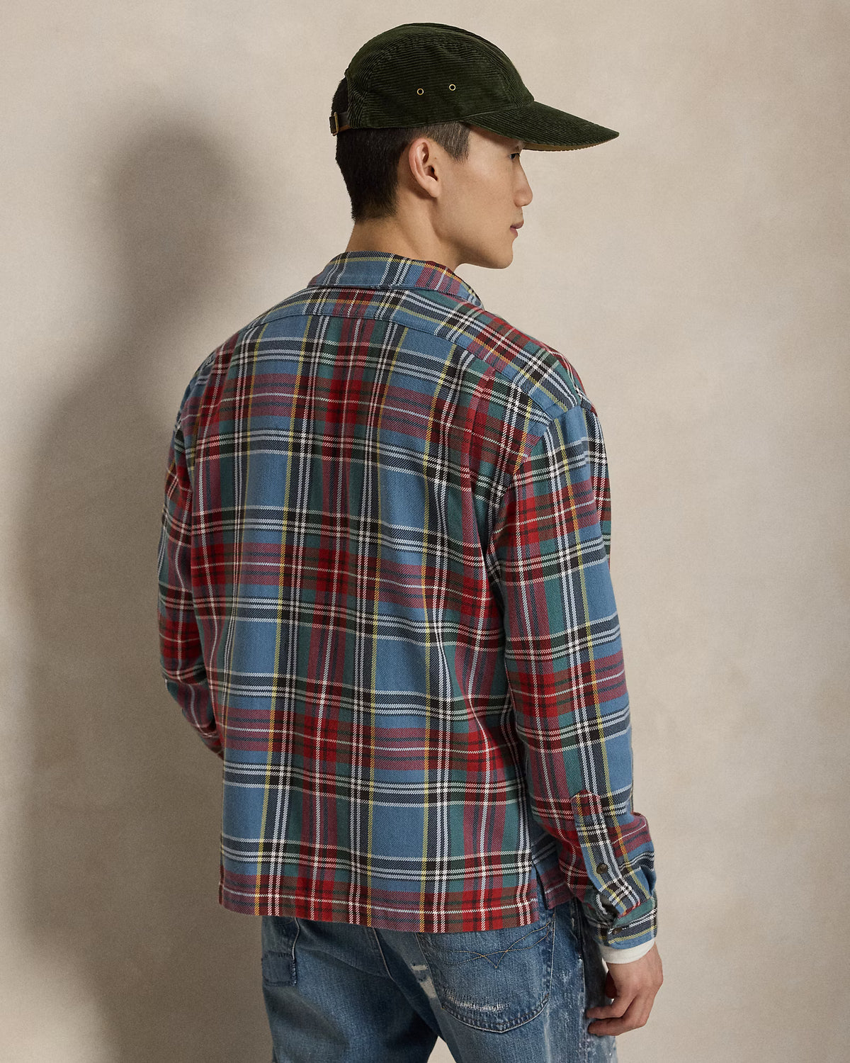 Classic Fit Plaid Flannel Camp Shirt