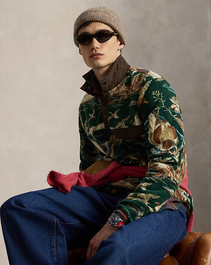 Duck-Print Brushed Fleece Pullover