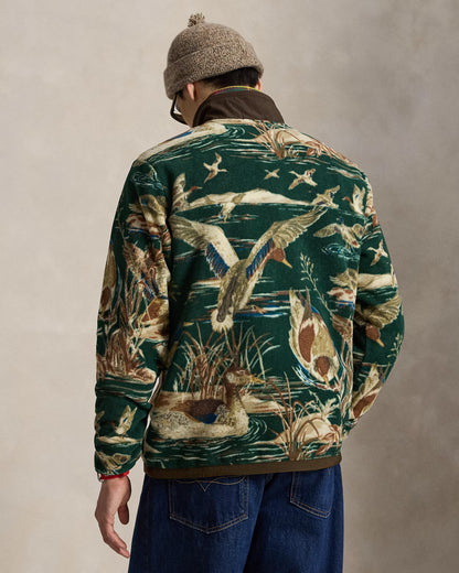 Duck-Print Brushed Fleece Pullover