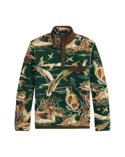 Duck-Print Brushed Fleece Pullover