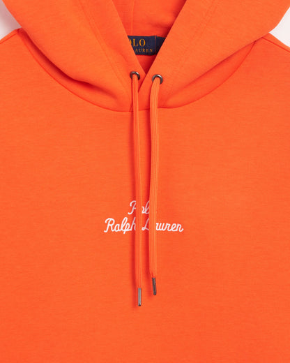 Double Knit Tech Embroidered Script Graphic Pullover Hoodie
