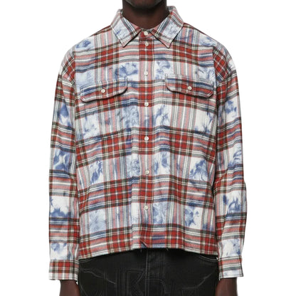 Purple-PLAID EMBELLISHED SHIRT