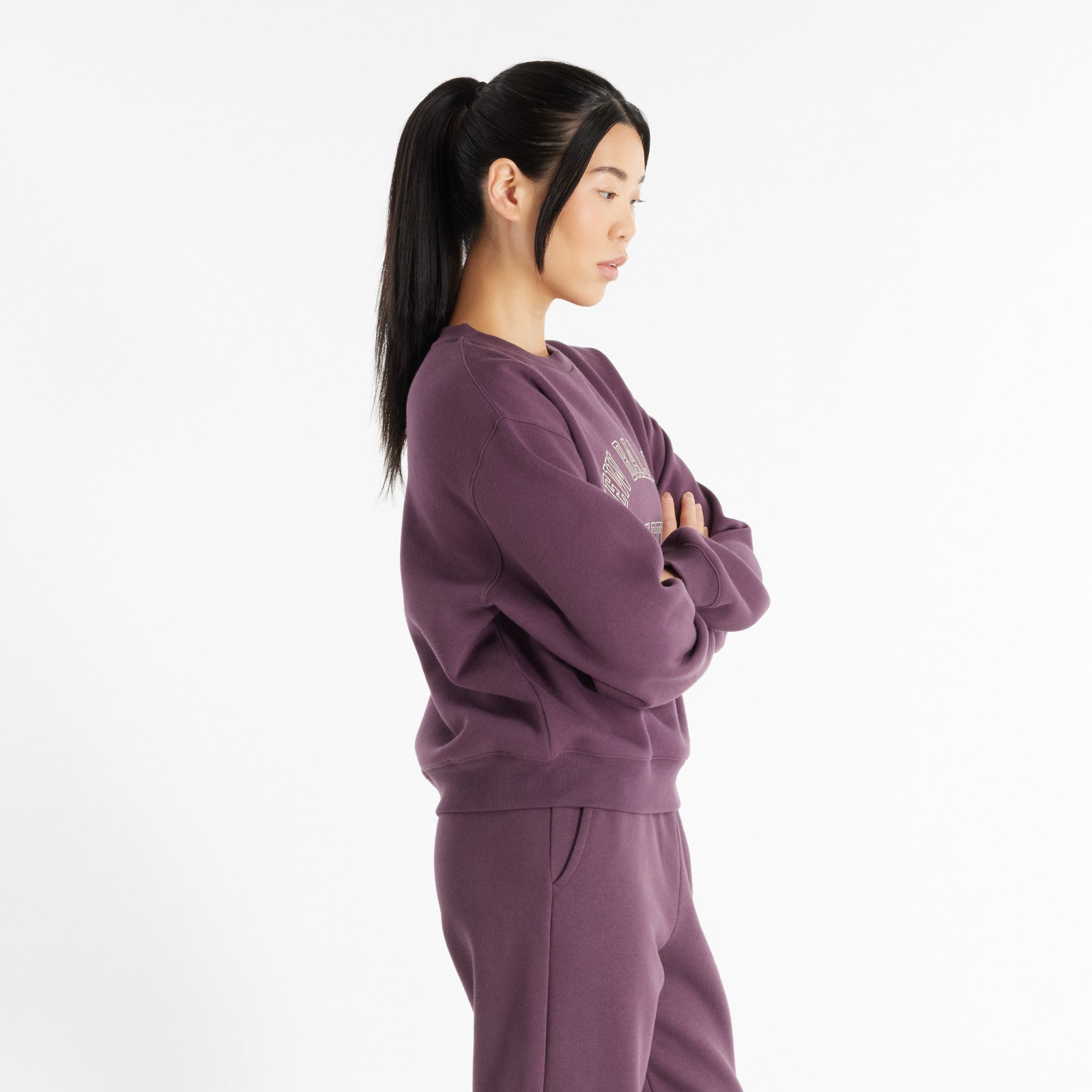 Graphic Fleece Crew Brown