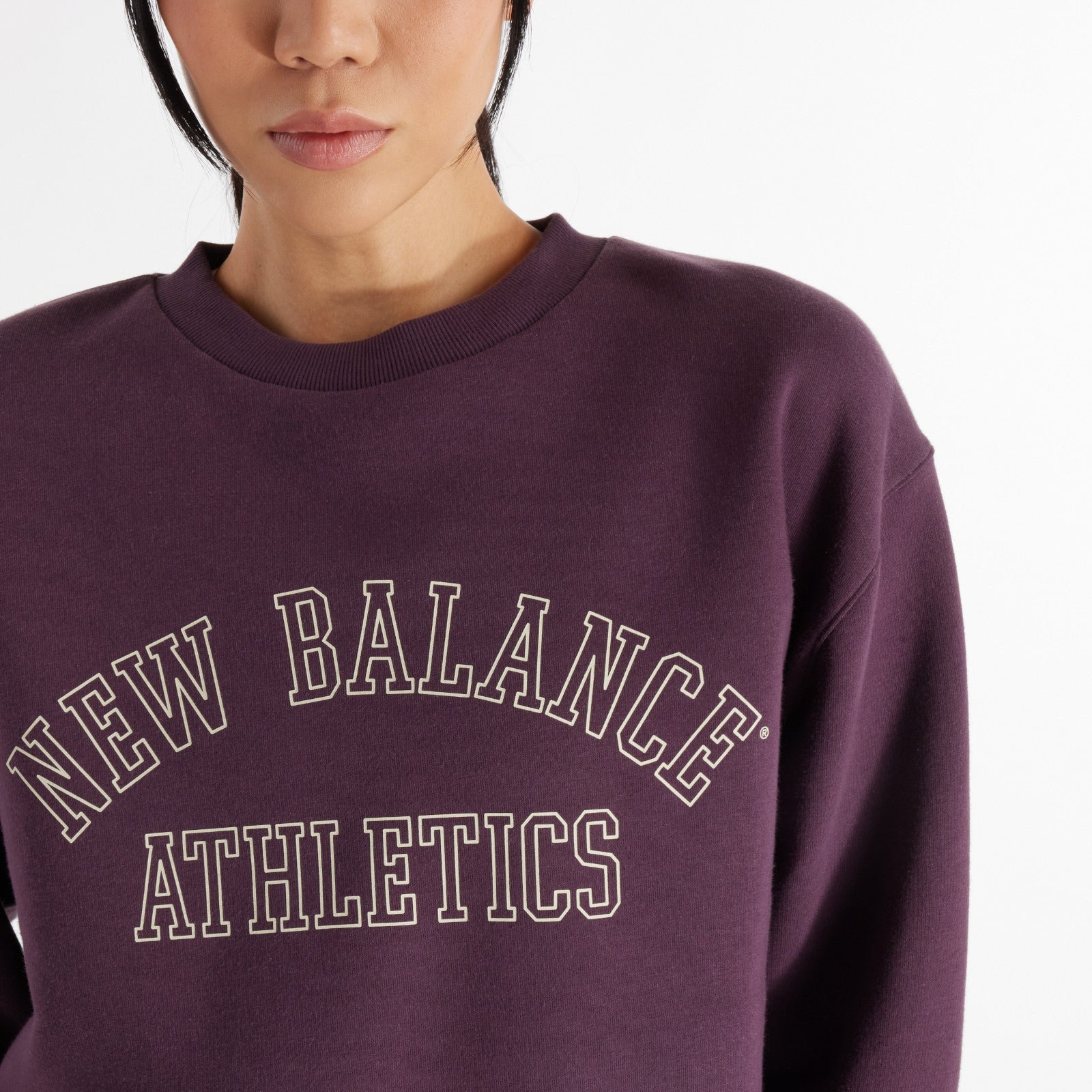 Graphic Fleece Crew Brown